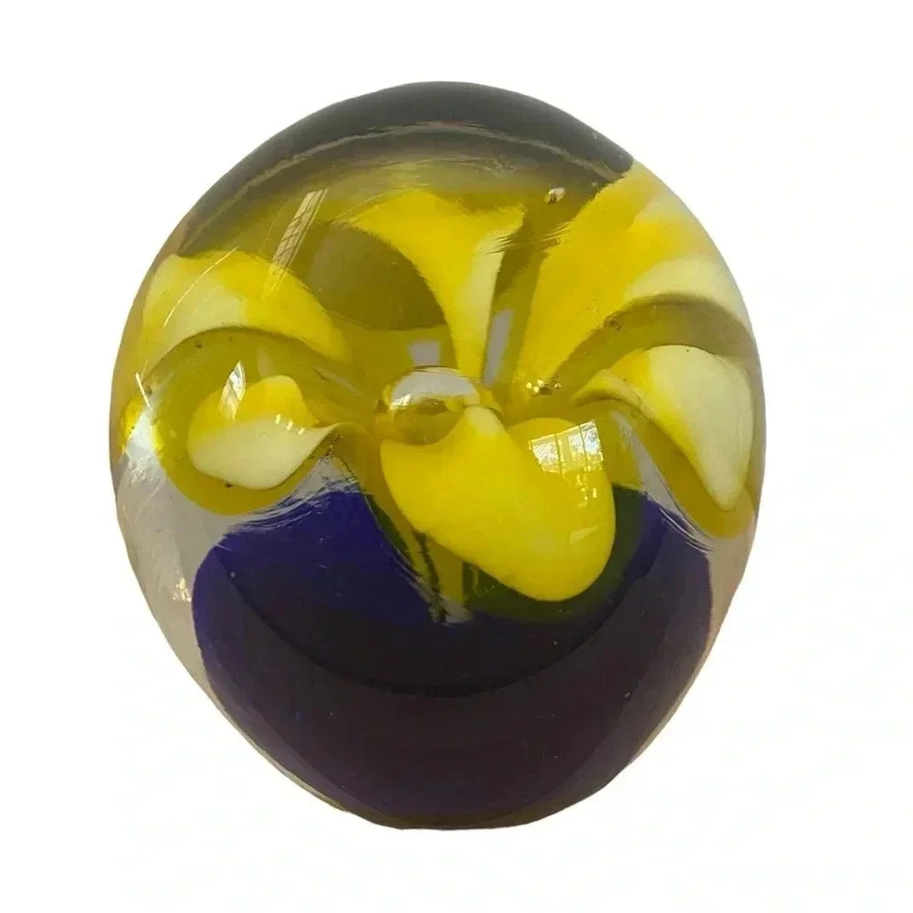 Arte Murano ICET Flower Round Paperweight